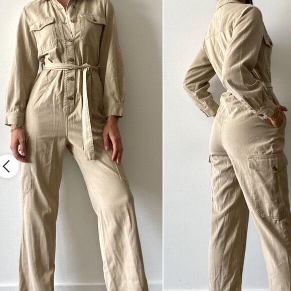 NWT Boyish Anthropologie The Troy Coverall Khaki - Picture 3 of 5